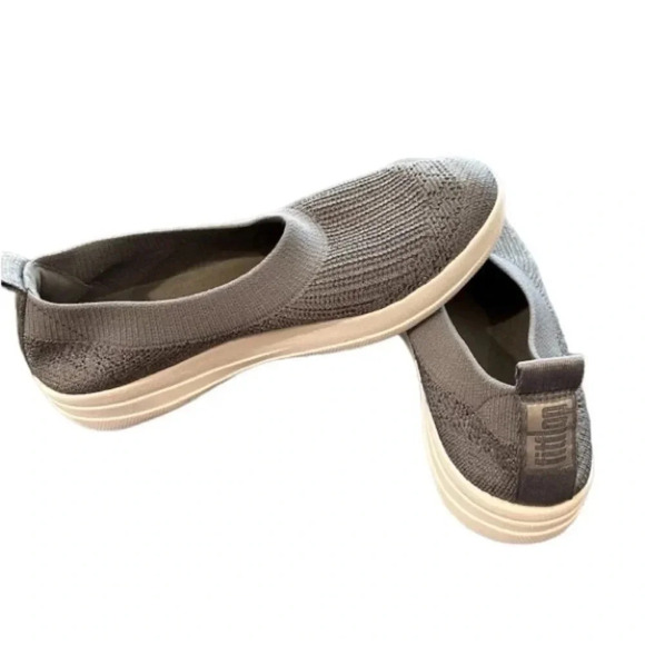 Fitflop Shoes - FitFlop Women's Metallic Pewter Uberknit Slip On Sneakers Size 7.5 GUC